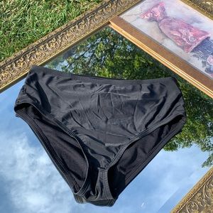 High Waisted Criss Cross Black Bikini Bottom